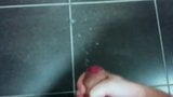 Big cock - big cumshot on bathroom floor snapshot 4