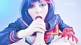 Charming Ryuko Matoi Drives Naked Teacher Into a Frenzy with Deepthroat and Throatpie Skills snapshot 8