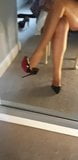 Tan nylons and heels teasing snapshot 4