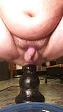 My small uncut dick cums without hands thanks to my giant dildo snapshot 8