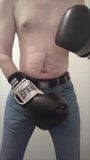 Boxer in Levis gets fleshed and cums on his glove snapshot 3