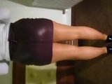 hotwife in leather skirt anklet and shiny pantyhose snapshot 2