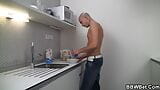 Big ass girlfriend rides his cock on the kitchen snapshot 6