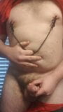 Bouncing my fat belly with nipple clamps on snapshot 7