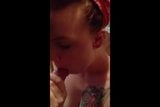 Tattooed redhead blowjob snapshot 2