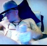 Tattooed straight daddy edging his massive thick hard cock snapshot 4