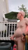 Daddy jerking and cumming outdoors snapshot 3