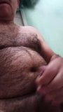 Hairy daddy jerk off and cum on shower snapshot 2