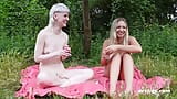 Ersties - Gabi and Mika naked in the city park snapshot 11