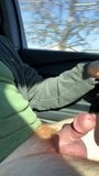 Stroking while driving with precum snapshot 8