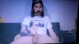 Longhaired moustached tattooed straight guy jerking long dic snapshot 9