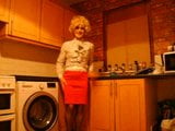 Tranny in pencil skirt and blouse snapshot 2