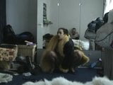 Girl in fur coat posing and masurbating snapshot 2