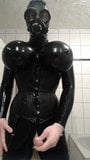 Latex Rubberdoll handjob cum snapshot 1