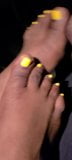 Cum Shot On Ebony Yellow Toes snapshot 1