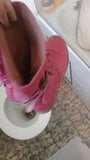 Pee in sister Pink boots snapshot 1