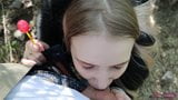 Young girl gives a blowjob to her friend in a public park! snapshot 5