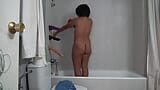 Hairy French Amateur Mom Shower snapshot 15