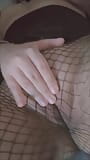 Petite teen girl playing with her tits and her clit in a bunny suit - Hana Lily snapshot 10