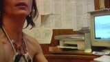 Horny German redhead masturbating in the office snapshot 3