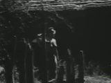 Jean seins nus dans le jardin (pin-up vintage des années 50) snapshot 1