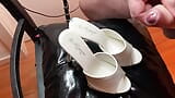 Cum on White High Heel Mules snapshot 1