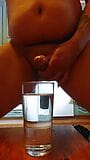 Chubby guy cumming in a glass of water snapshot 1