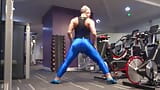 Electrioc Blue Tights at the Gym snapshot 10