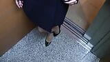 Naked in the elevator! snapshot 1