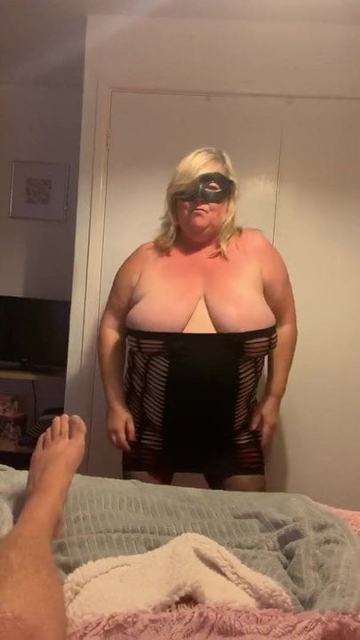 My BBW wife in her slut dress dancing