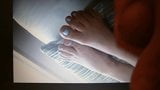 Cumming hard on April's cute feet and toes snapshot 2