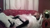 Tink Toll wedding gown smoking snapshot 13