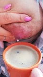 Morning Coffee with milk for husband. snapshot 5