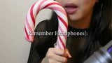 ASMR Asian Girl Sensually Licks HUGE Candy Cane snapshot 1