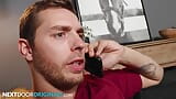 Sulky Latino Hunk Fucks Hot BF During Phone interview snapshot 3