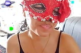 Saturno Squirt the most beautiful Latin babe, she has a pink and open vagina, she gives a masked blowjob. snapshot 3