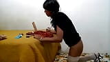 Joselynne travestita succhia scopa e beve il mio sperma con il mio grosso dildo snapshot 14