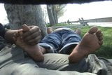 Mature indian feet massaged and cock rubbed in public snapshot 2