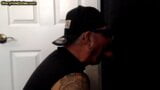 Mature DILF giving head and tugjob to gloryhole partner snapshot 2