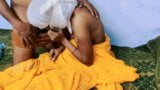 Desi Indian village couple have sex at midnight in yellow sari snapshot 9