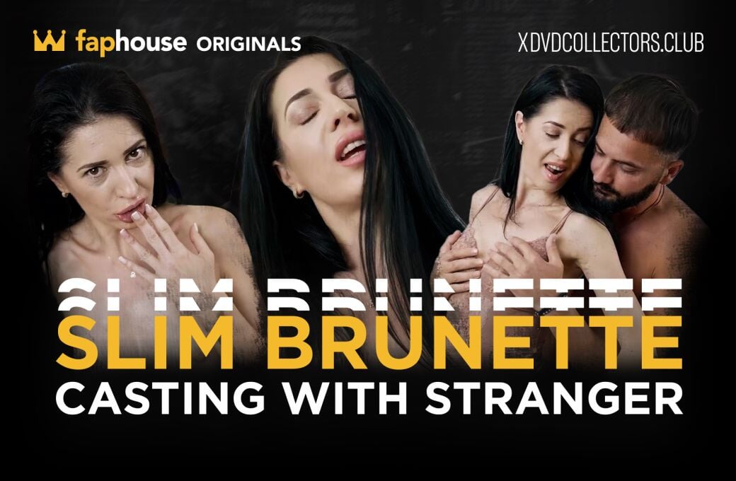 Slim brunette casting with a stranger!
