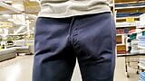 Huge public bulge. New pants for Showing off and freeballing snapshot 8