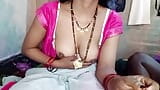 Hot Indian aunty pressed her big tits and got great pleasure by massaging her step son's penis snapshot 12