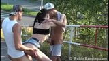 Daring Public Highwayway Overpass Threesome AWESOME snapshot 12