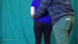 Leggings grinding yoga pants titty grope snapshot 1