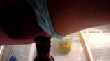 Swimsuit, pee, dildo and a huge load snapshot 17