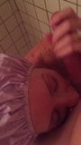 Shower cap blowjob and swallow snapshot 2