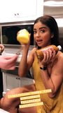 Sarah Hyland with pokie nipples in short yellow dress snapshot 2