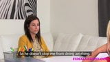 Femaleagent lesbische fantasie vervuld op de casting couch snapshot 4