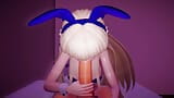 Blue Archive Asuma Toki Playboy Bunny Blonde Girl Hentai Blow Job and Sex Mmd 3D Blue Ribbon Color Edit Smixix snapshot 5